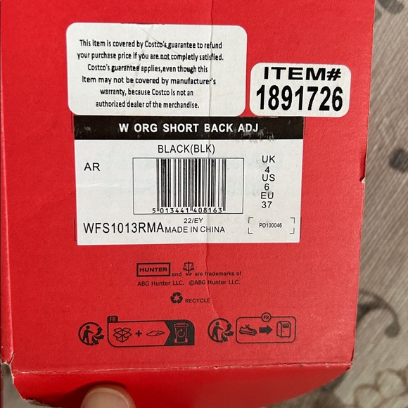 Hunter Wmn’s Original Short Boot, Black Sz 6 - Picture 6 of 7